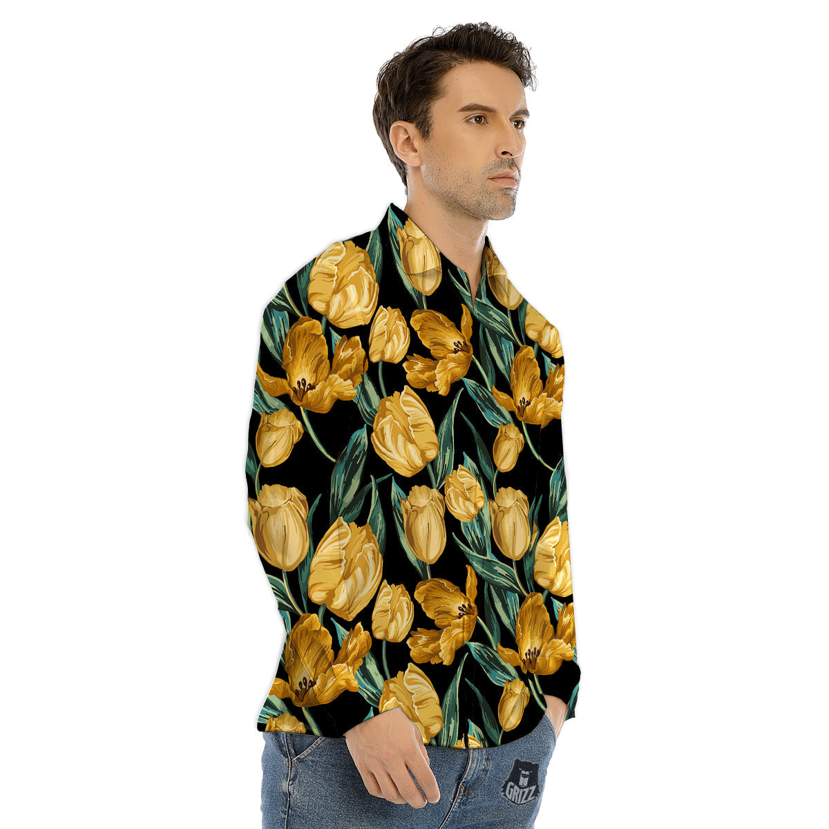 Trippy Psychedelic Purple Print Men's Dress Shirts-grizzshop