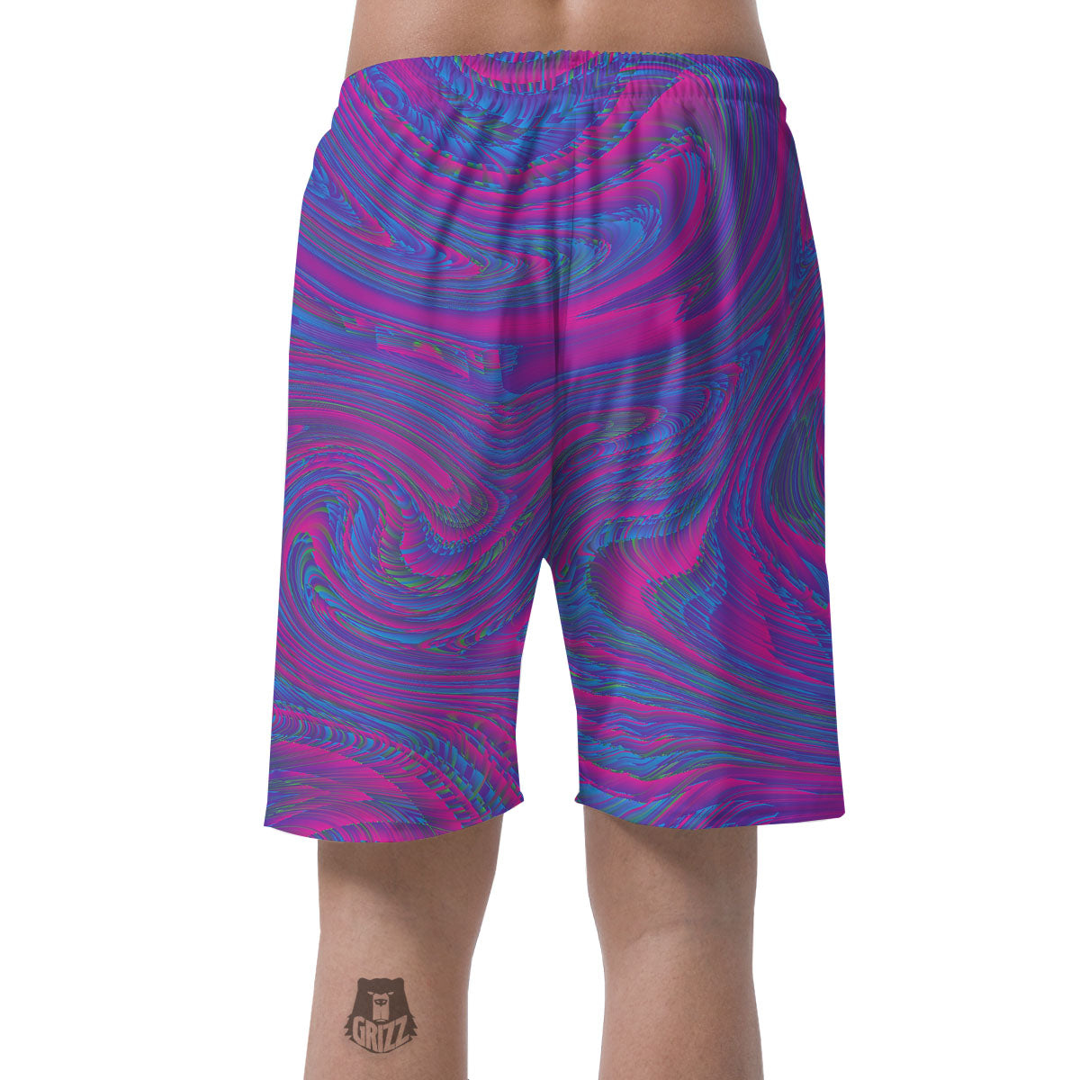 Trippy Psychedelic Purple Print Men's Shorts-grizzshop