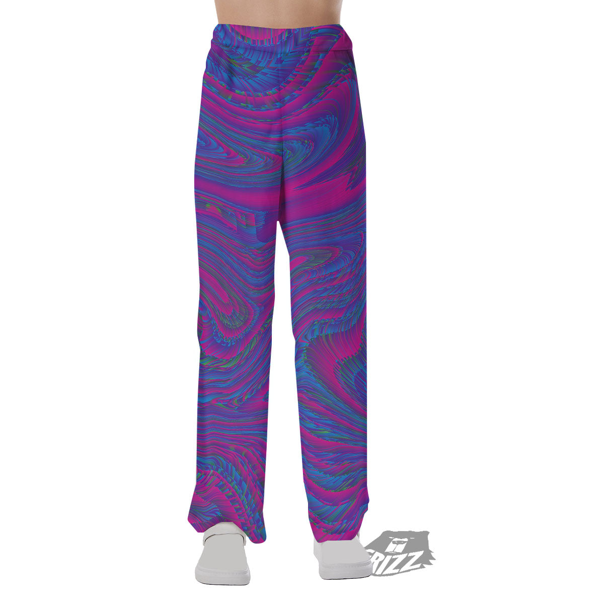 Trippy Psychedelic Purple Print Pajama Pants-grizzshop