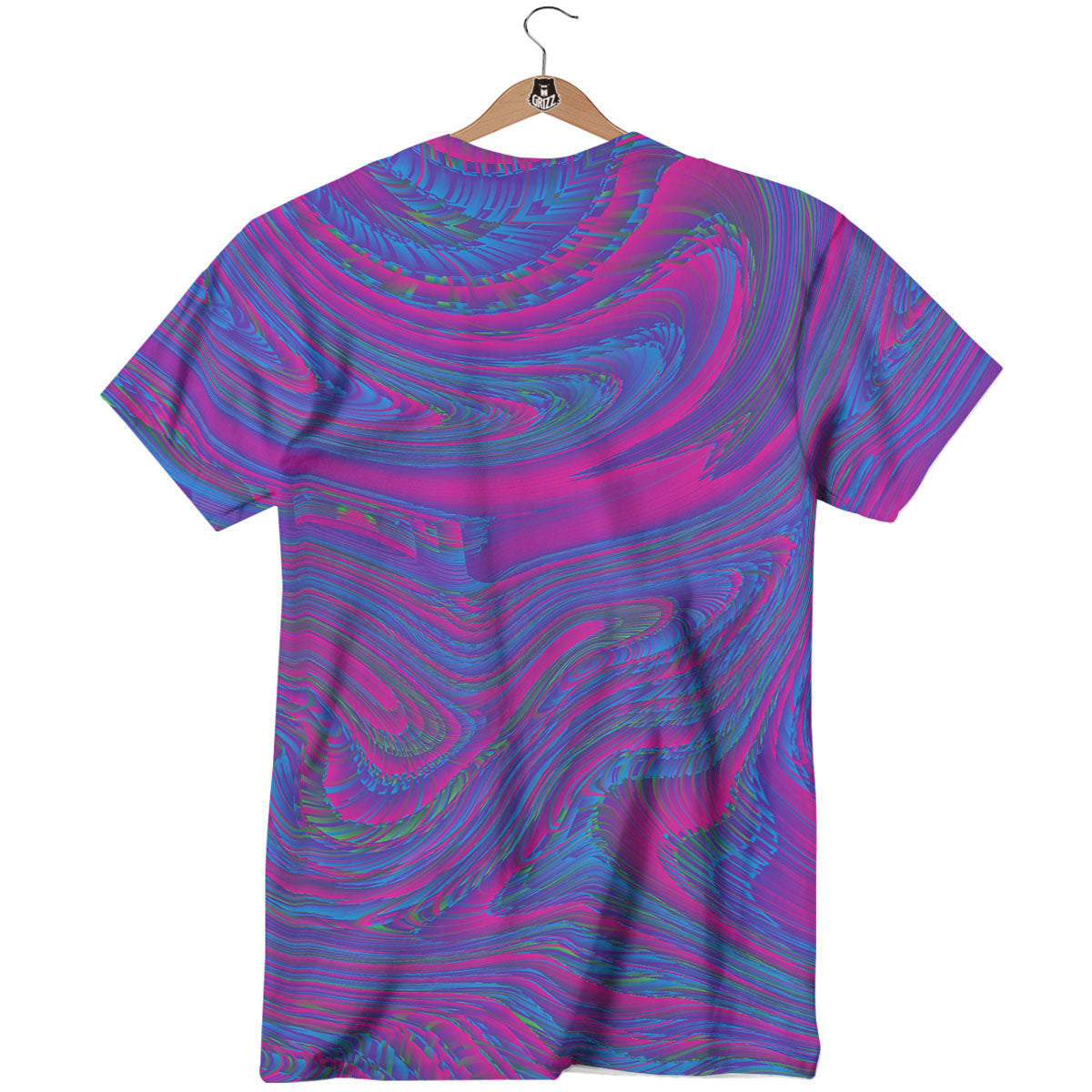 Trippy Psychedelic Purple Print T-Shirt-grizzshop