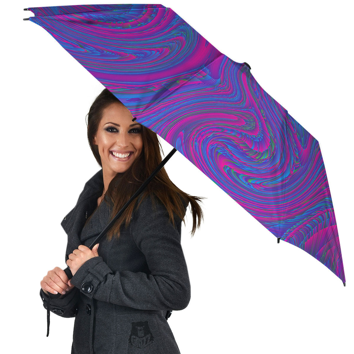 Trippy Psychedelic Purple Print Umbrella-grizzshop