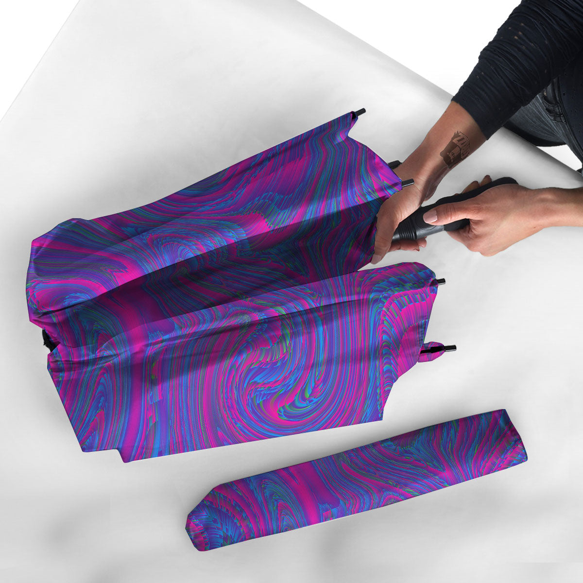 Trippy Psychedelic Purple Print Umbrella-grizzshop