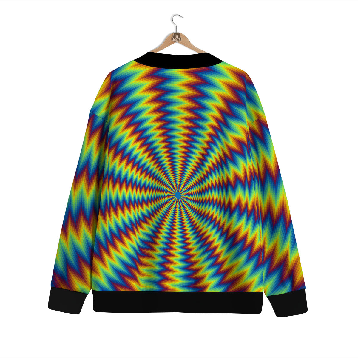Trippy Psychedelic Rainbow Print Cardigan-grizzshop