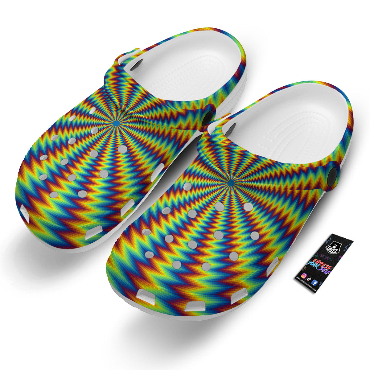 Trippy Psychedelic Rainbow Print Clog-grizzshop