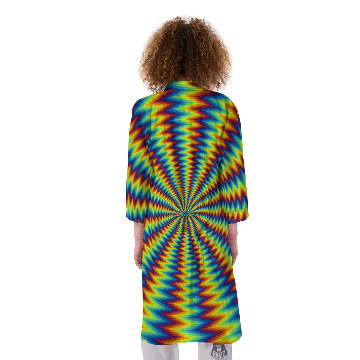Trippy Psychedelic Rainbow Print Kimono-grizzshop