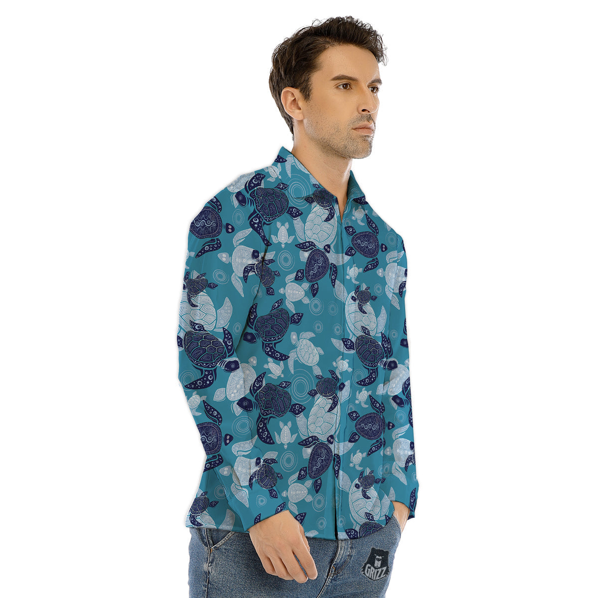 Trippy Psychedelic Rainbow Print Men's Dress Shirts-grizzshop