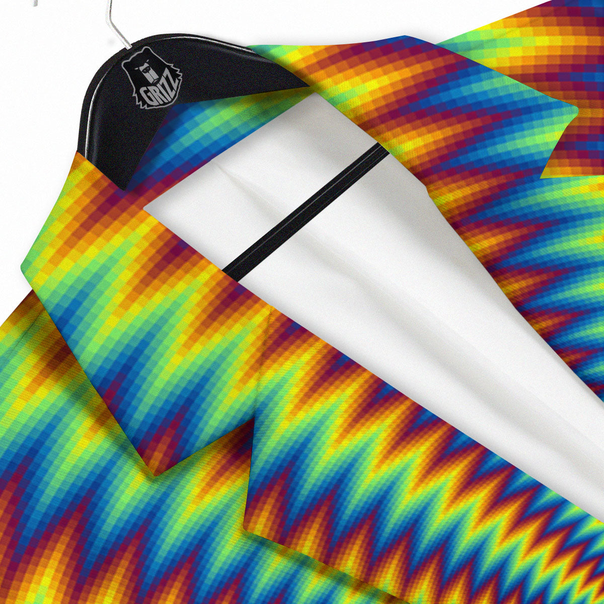 Trippy Psychedelic Rainbow Print Men's Sport Coat-grizzshop
