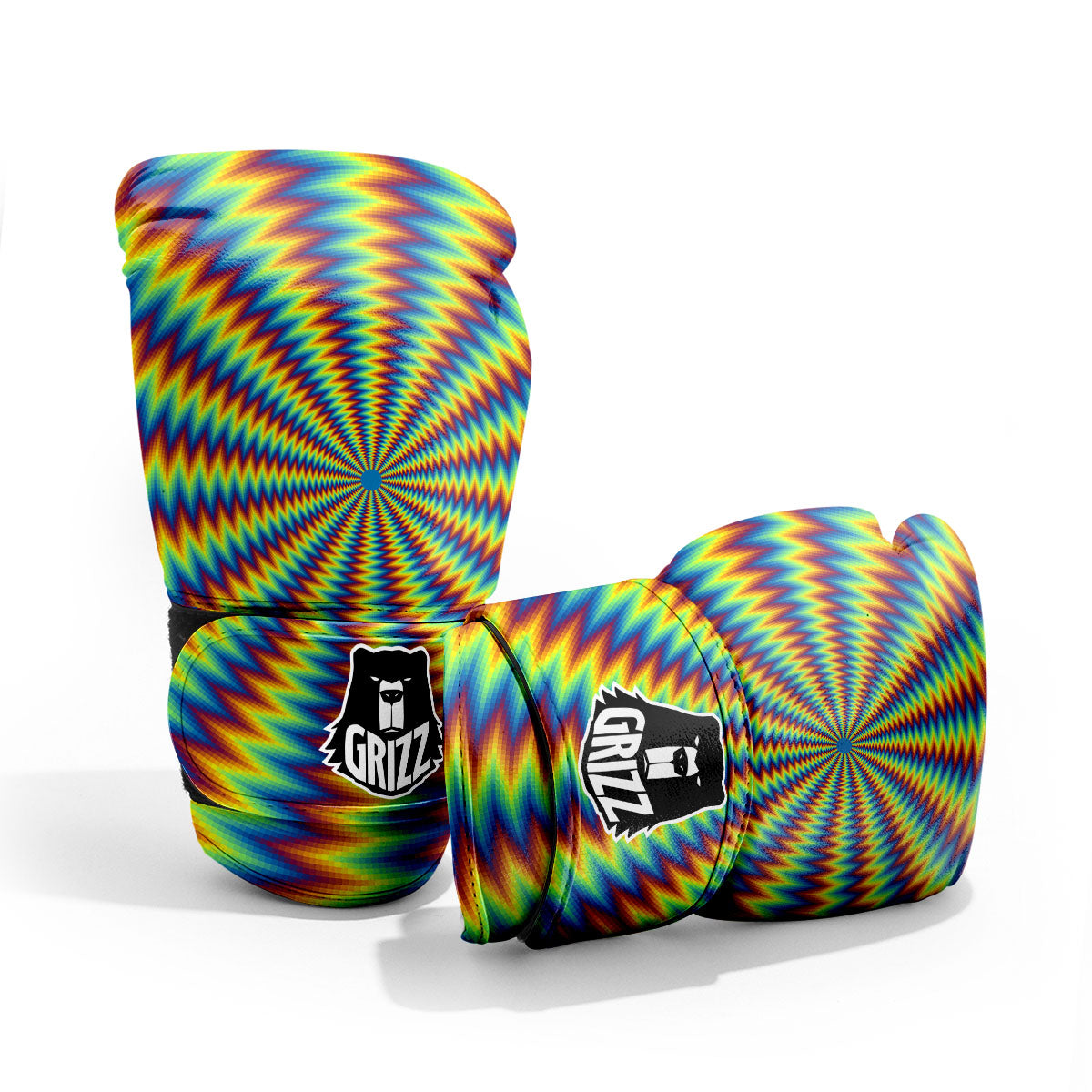 Trippy Psychedelic Rainbow Print Pro Boxing Glove