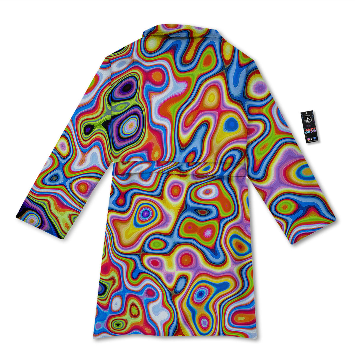 Trippy Rainbow Psychedelic Print Bathrobe-grizzshop