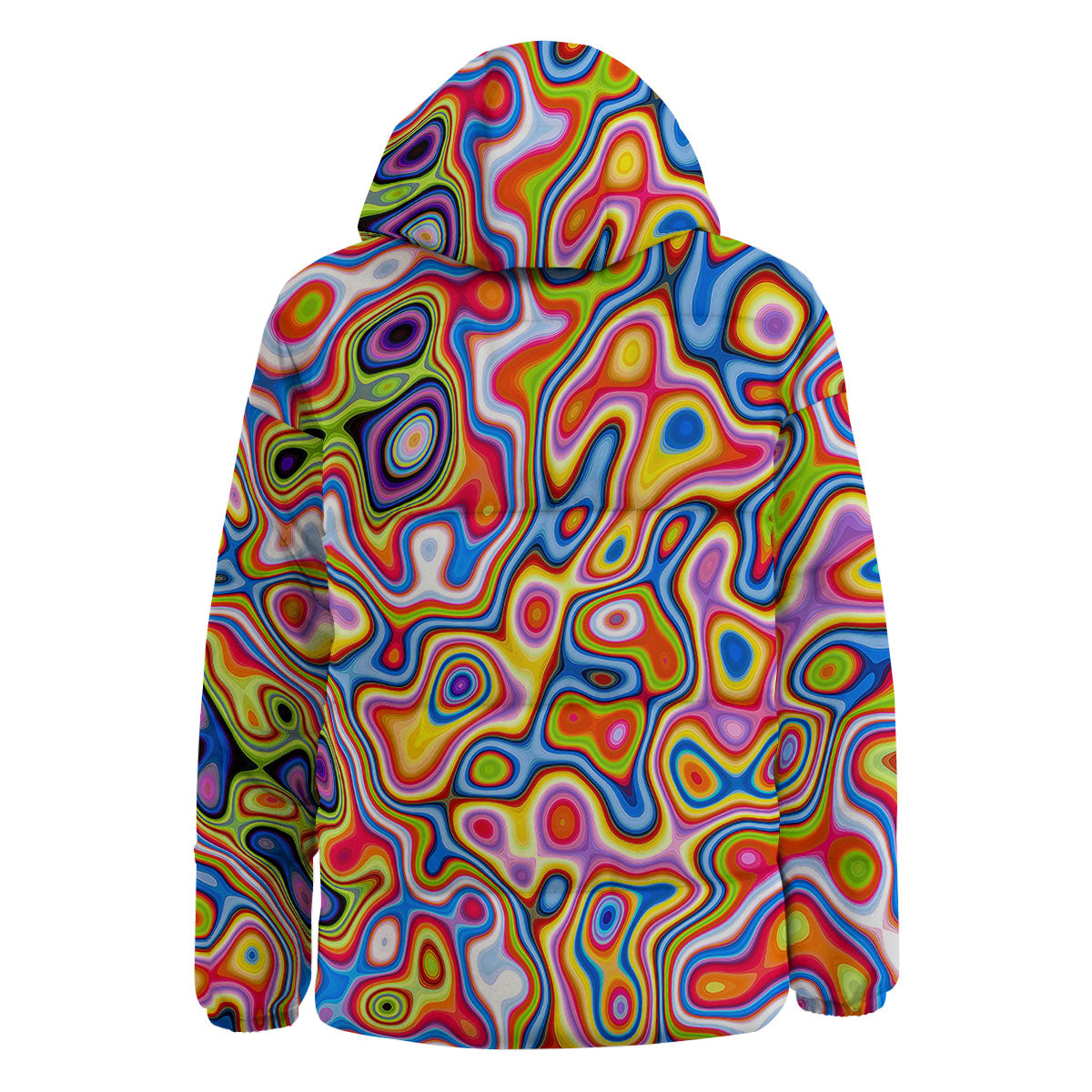 Trippy Rainbow Psychedelic Print Down Jacket-grizzshop