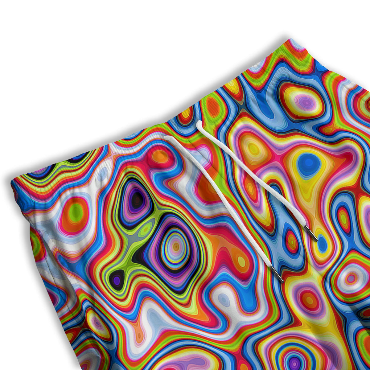 Trippy Rainbow Psychedelic Print Men's Athletic Shorts