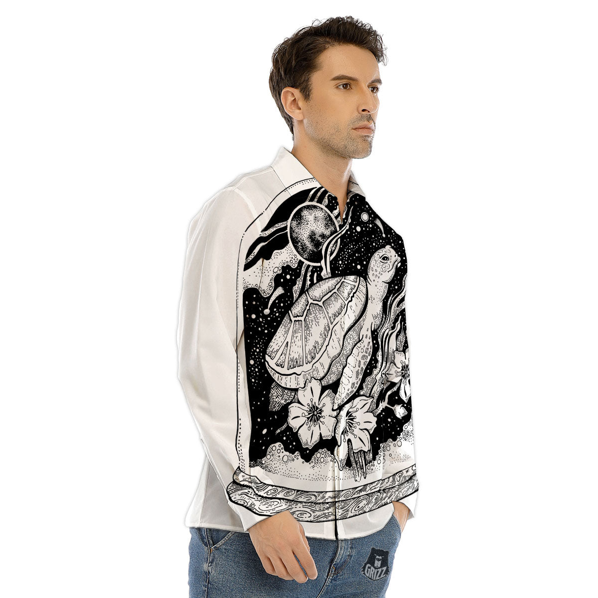 Trippy Rainbow Psychedelic Print Men's Dress Shirts-grizzshop
