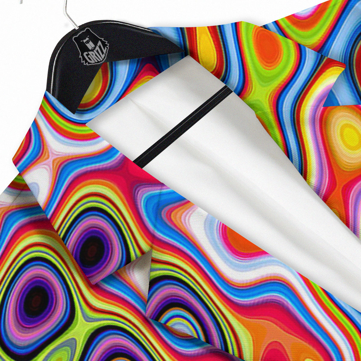 Trippy Rainbow Psychedelic Print Men's Sport Coat-grizzshop