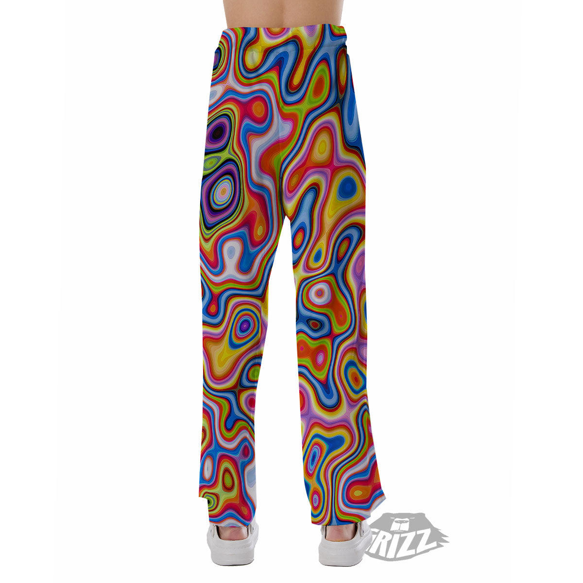 Trippy Rainbow Psychedelic Print Pajama Pants-grizzshop