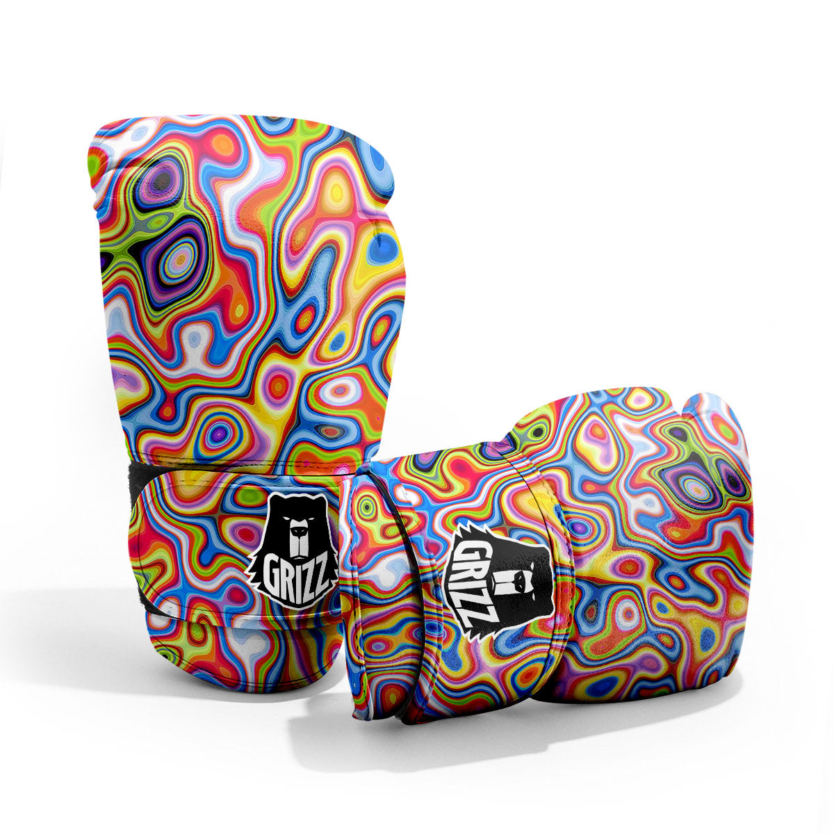 Trippy Rainbow Psychedelic Print Pro Boxing Glove