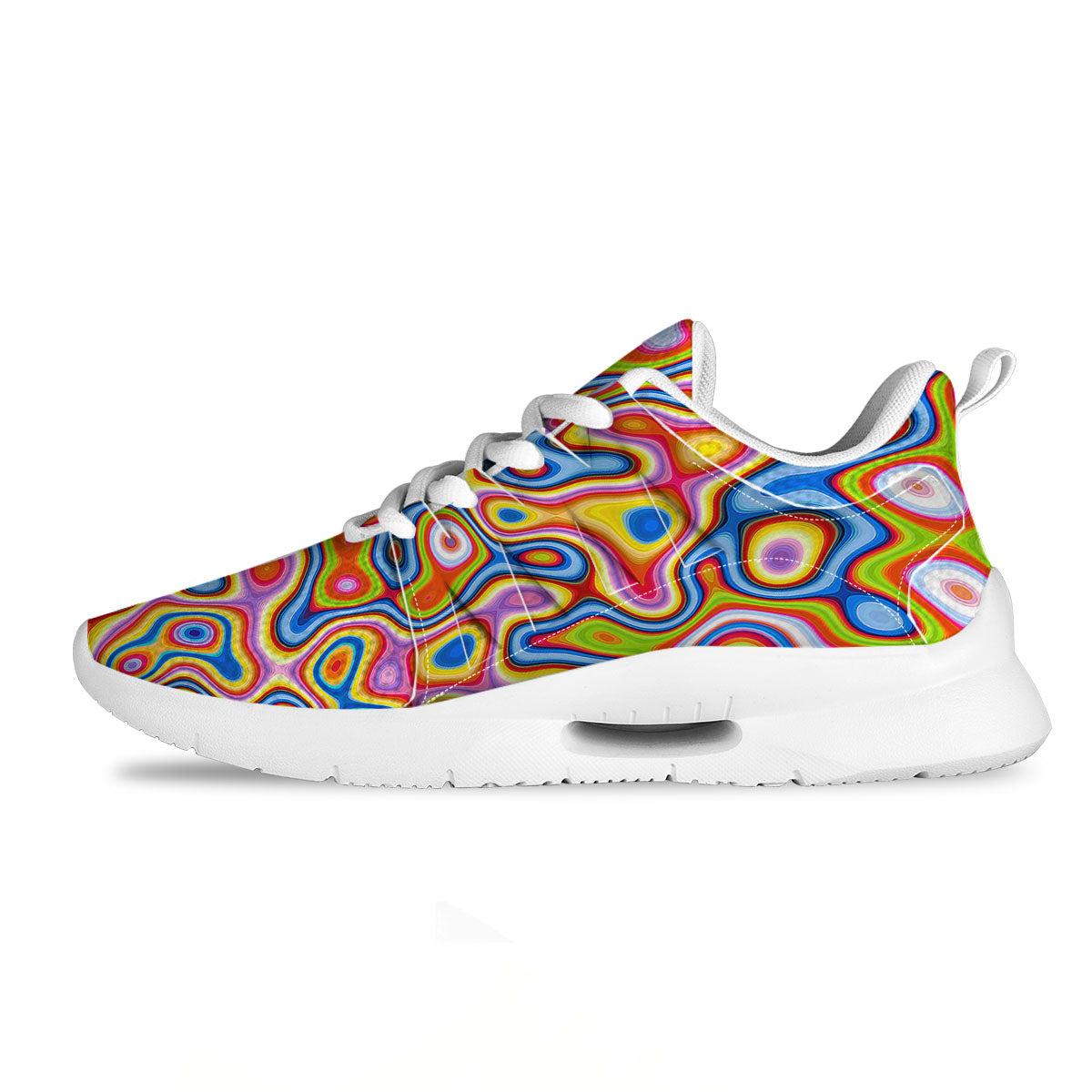 Trippy Rainbow Psychedelic Print Tennis Shoes-grizzshop