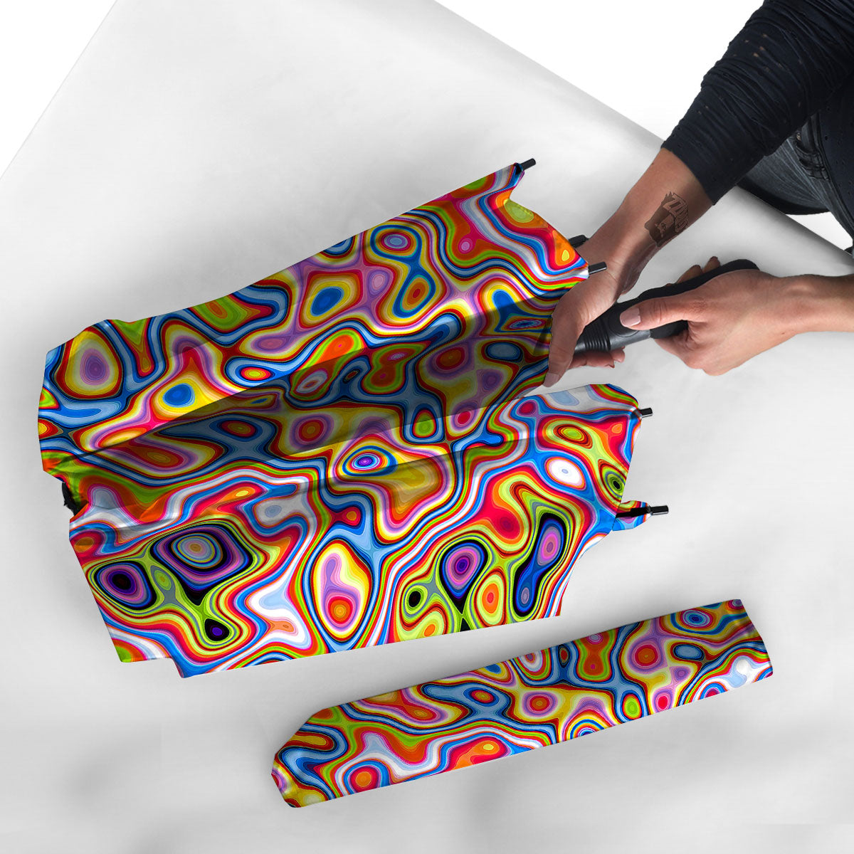 Trippy Rainbow Psychedelic Print Umbrella-grizzshop