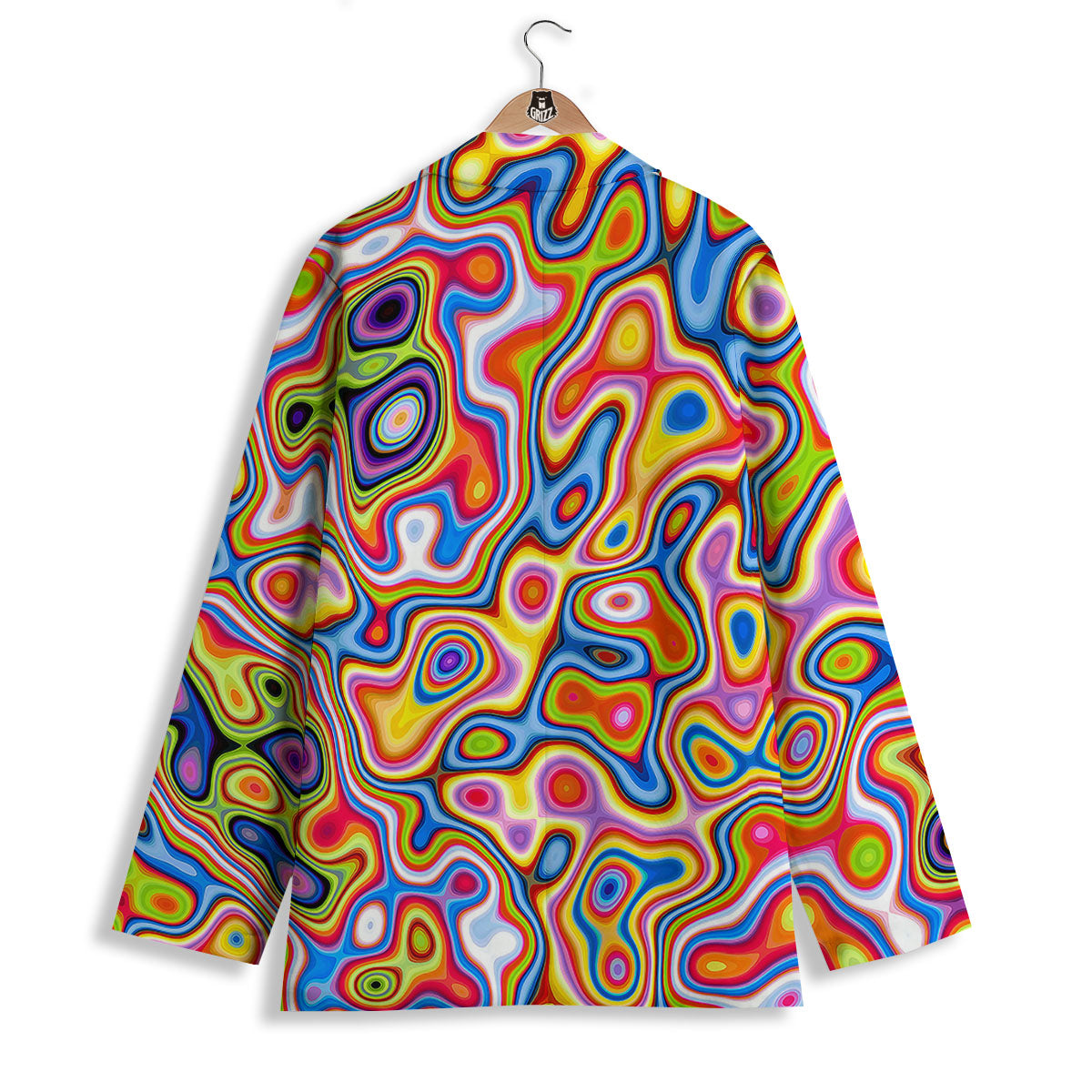 Trippy Rainbow Psychedelic Print Women's Blazer-grizzshop