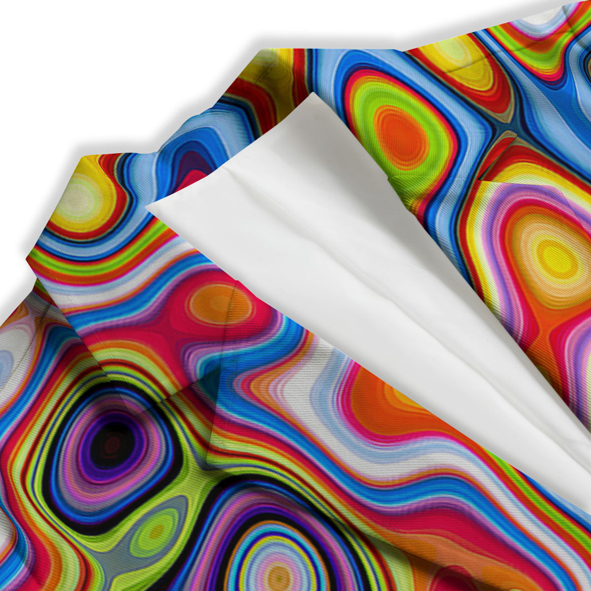 Trippy Rainbow Psychedelic Print Women's Blazer-grizzshop