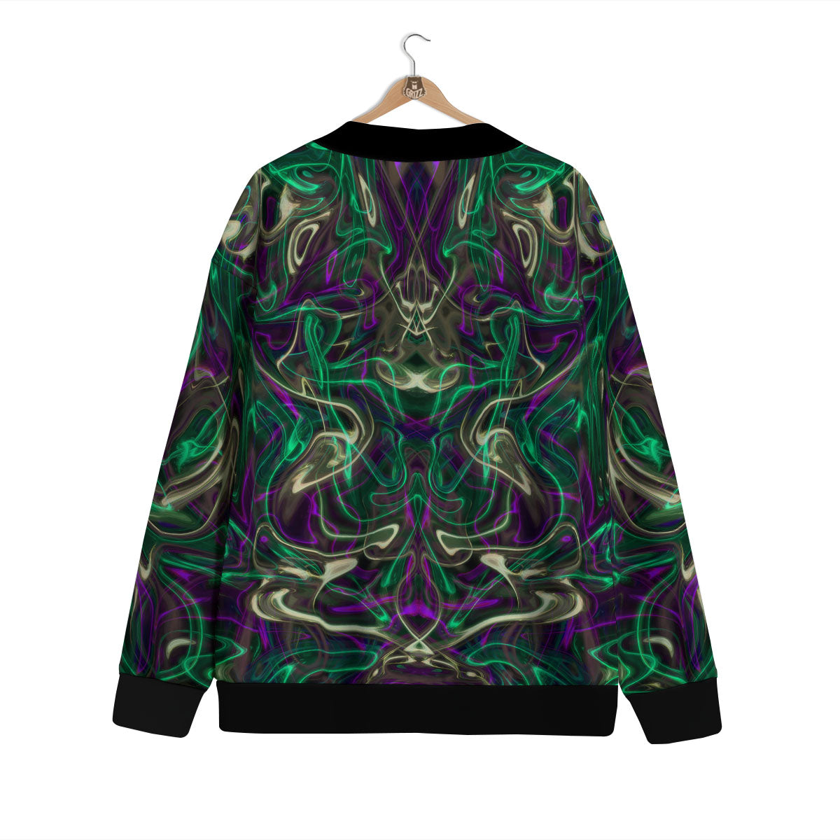 Trippy Smoke Psychedelic Print Cardigan-grizzshop