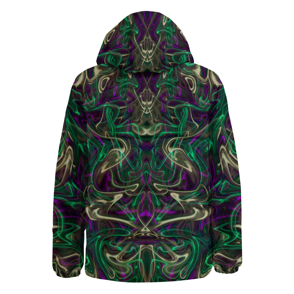 Trippy Smoke Psychedelic Print Down Jacket-grizzshop