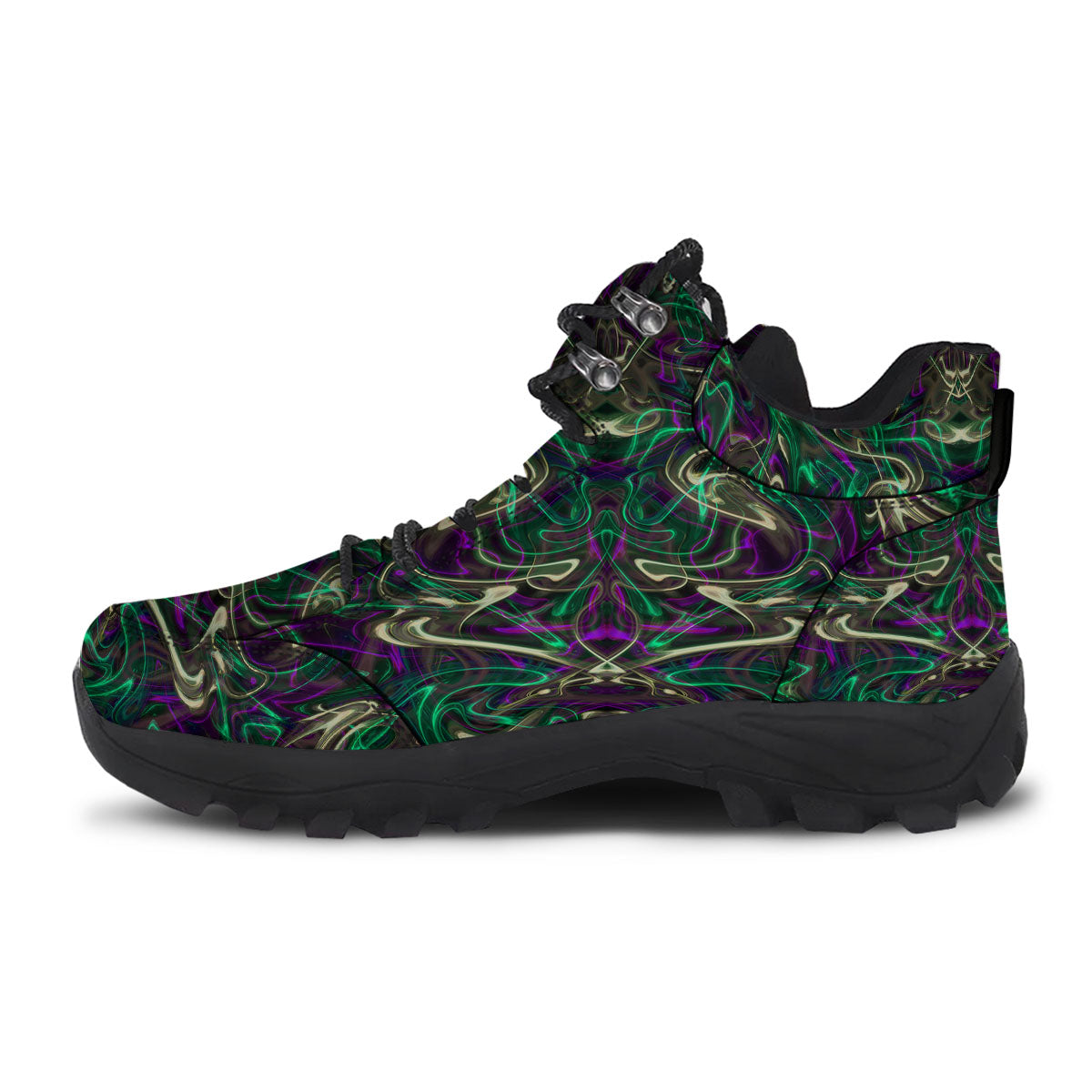 Trippy Smoke Psychedelic Print Hiking Shoes-grizzshop