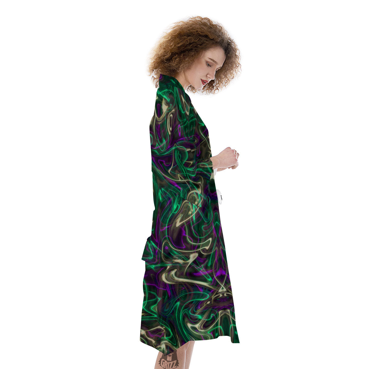 Trippy Smoke Psychedelic Print Kimono-grizzshop