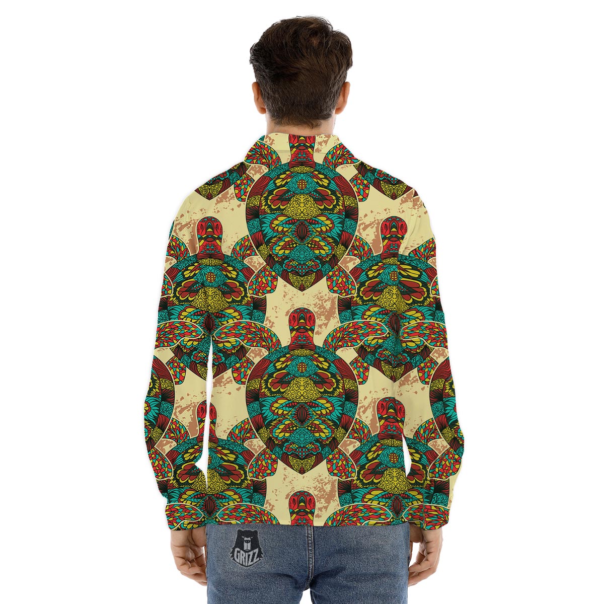 Trippy Smoke Psychedelic Print Men's Dress Shirts-grizzshop