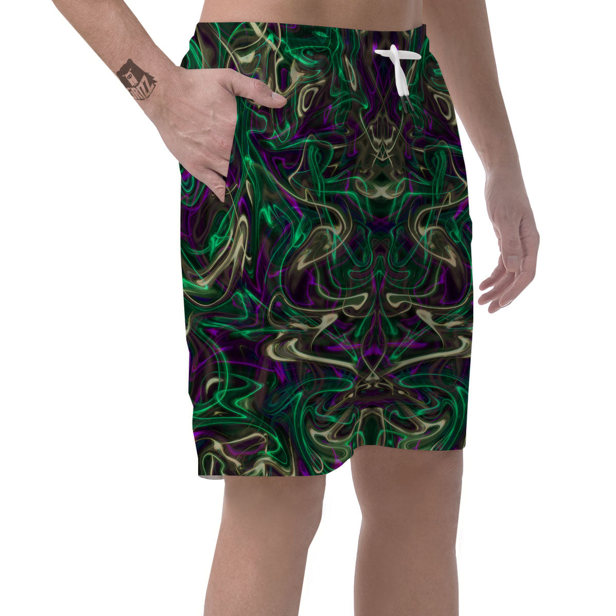 Trippy Smoke Psychedelic Print Men's Shorts-grizzshop