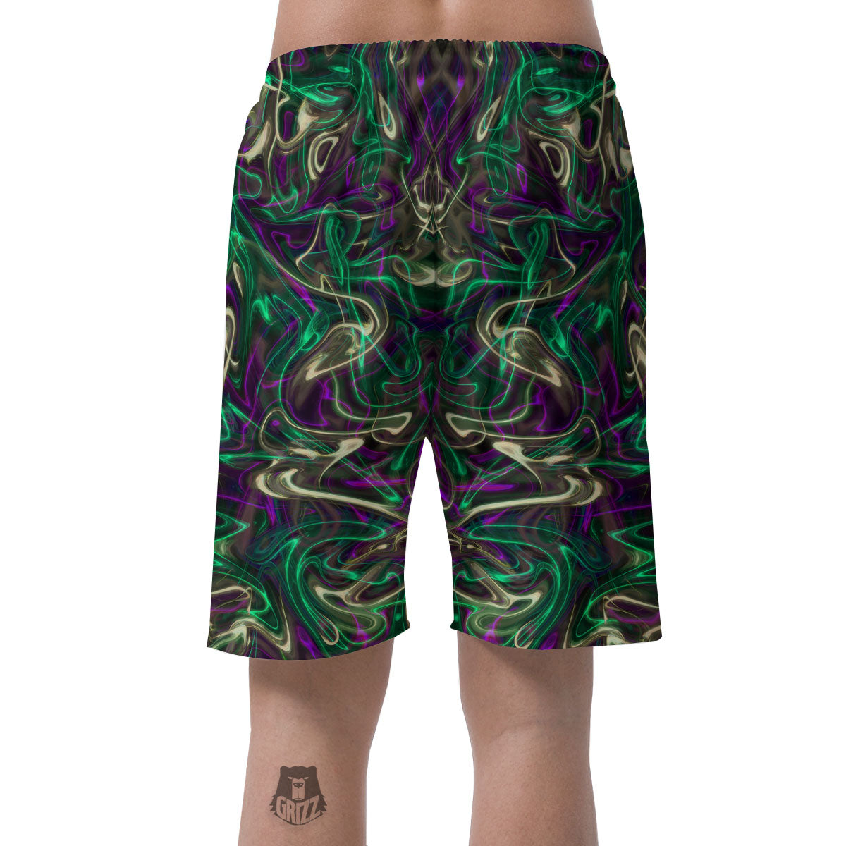 Trippy Smoke Psychedelic Print Men's Shorts-grizzshop