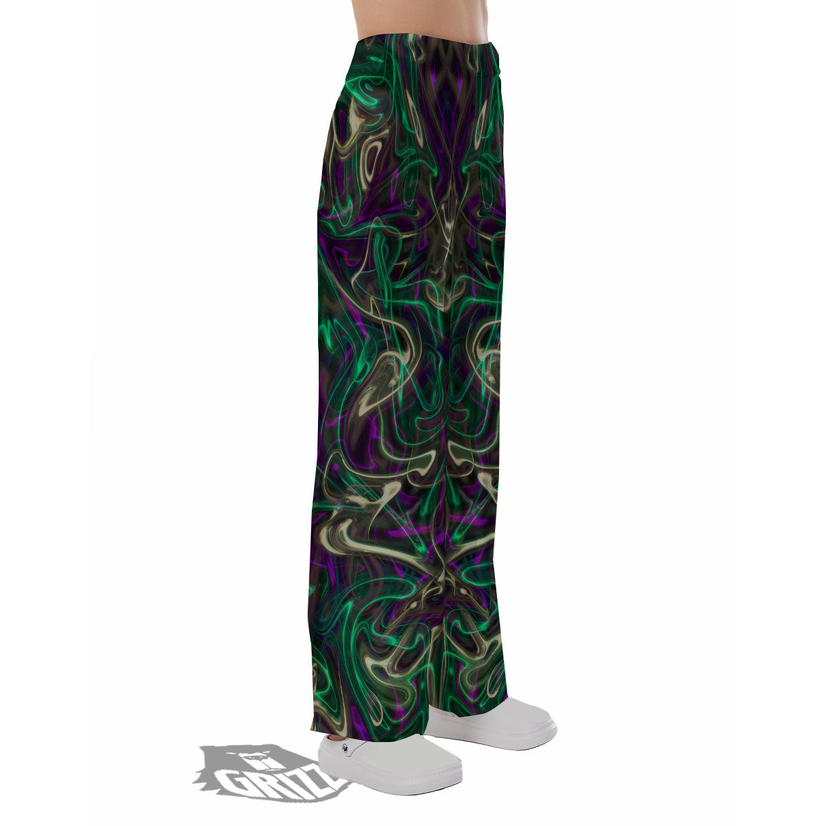 Trippy Smoke Psychedelic Print Pajama Pants-grizzshop