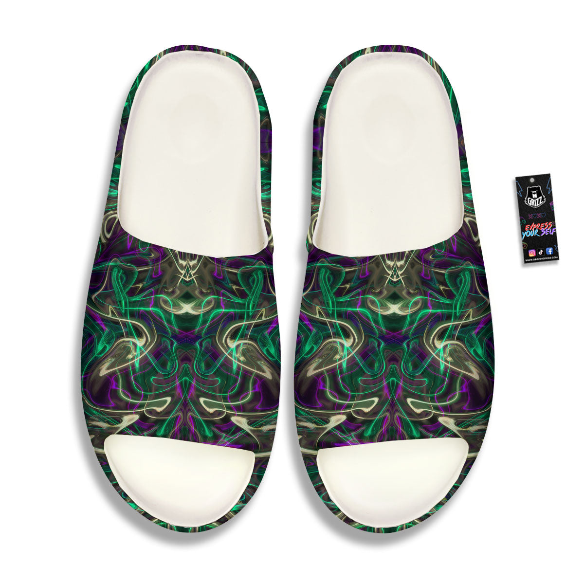 Trippy Smoke Psychedelic Print Sandals-grizzshop