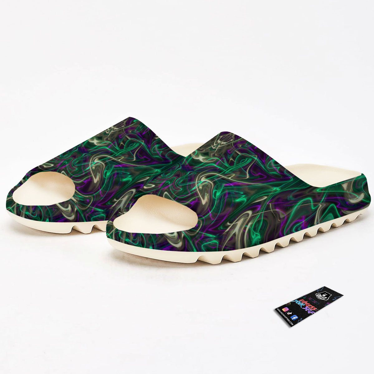 Trippy Smoke Psychedelic Print Sandals-grizzshop