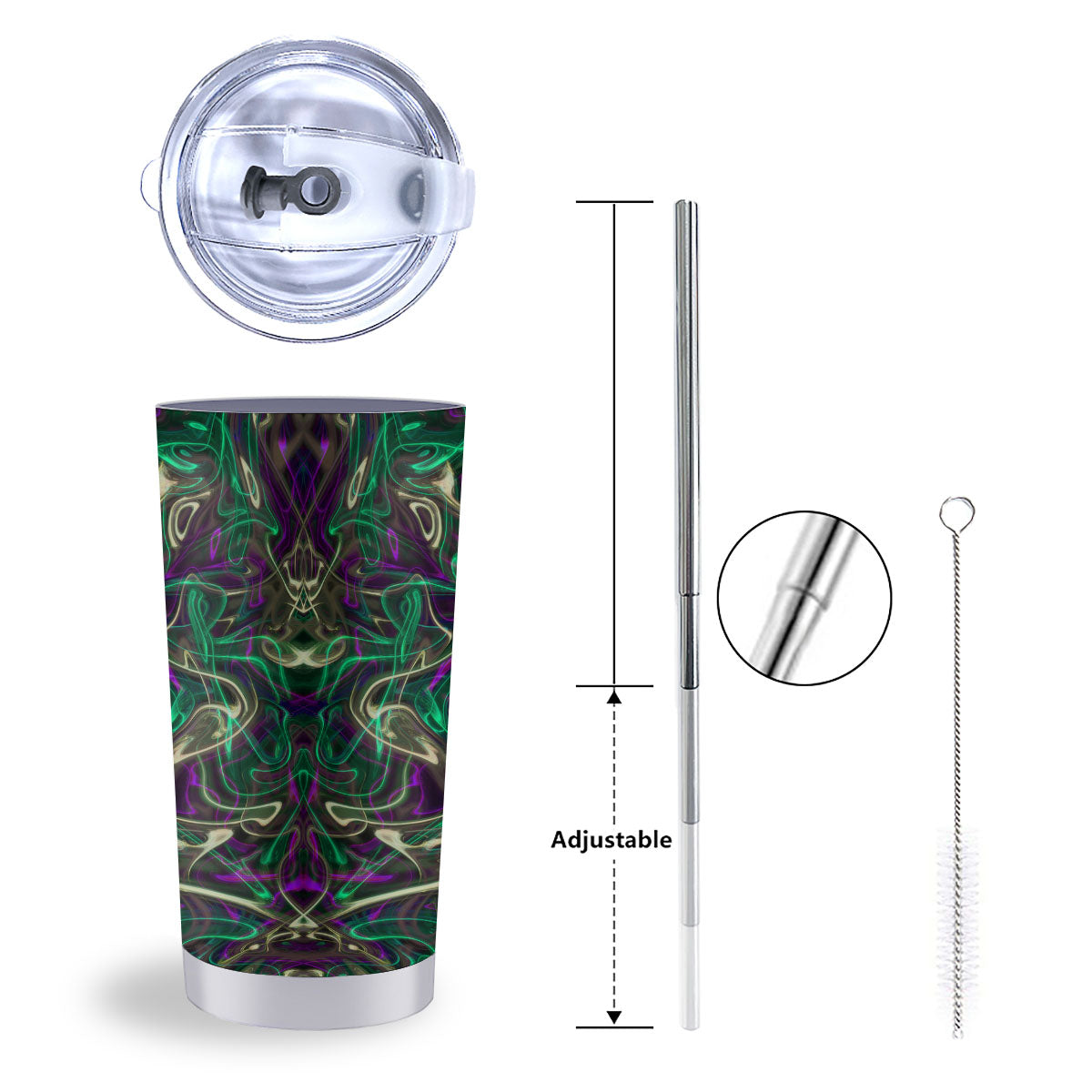 Trippy Smoke Psychedelic Print Tumbler-grizzshop