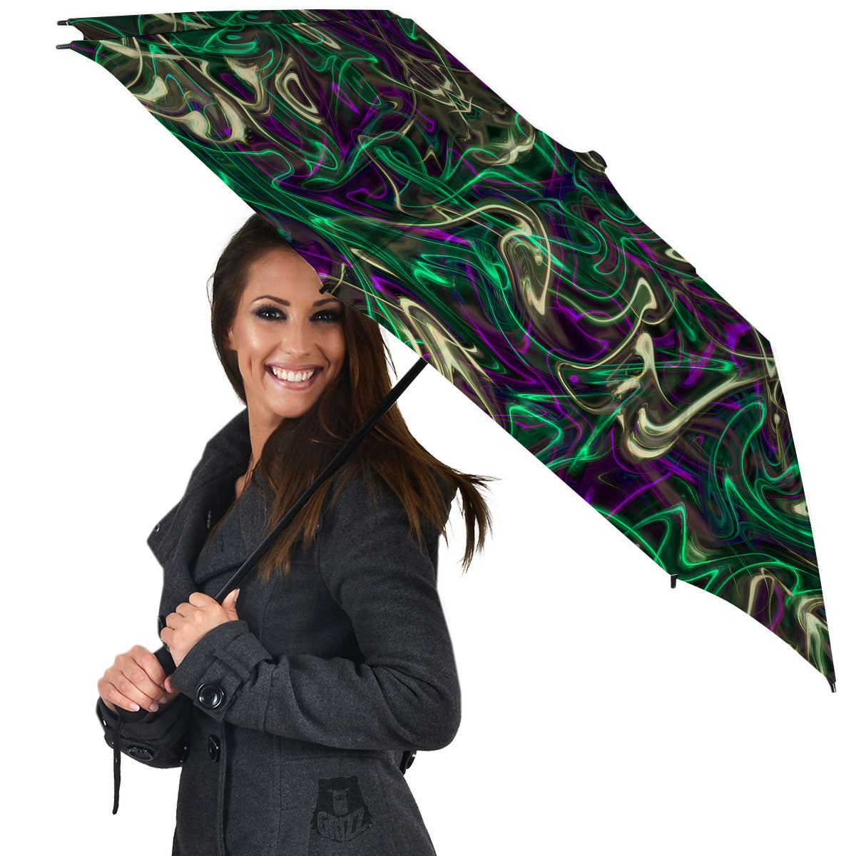 Trippy Smoke Psychedelic Print Umbrella-grizzshop