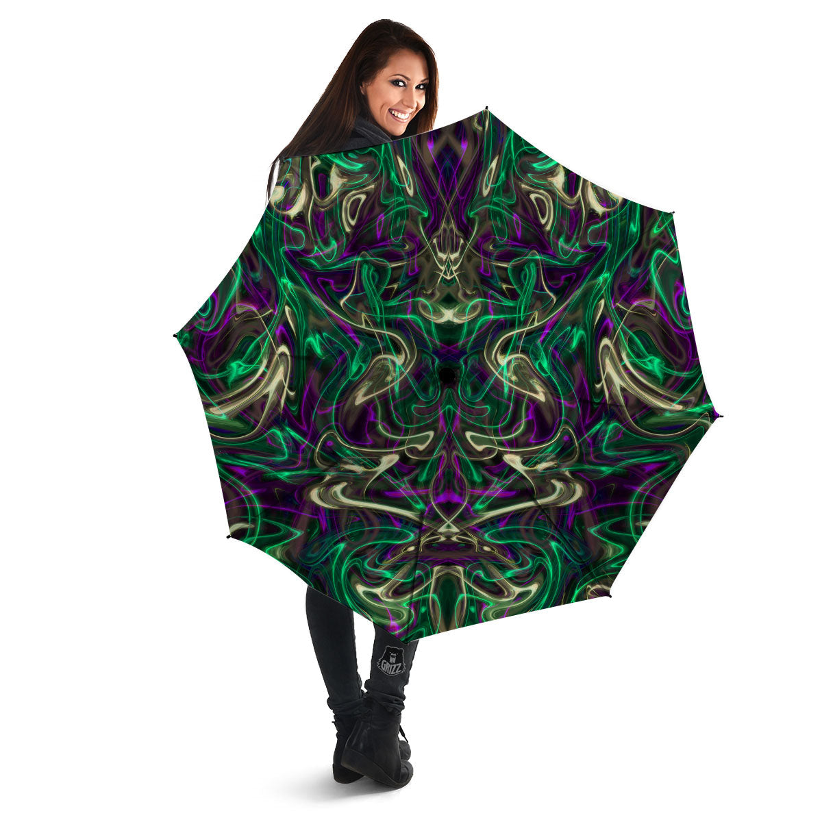 Trippy Smoke Psychedelic Print Umbrella-grizzshop