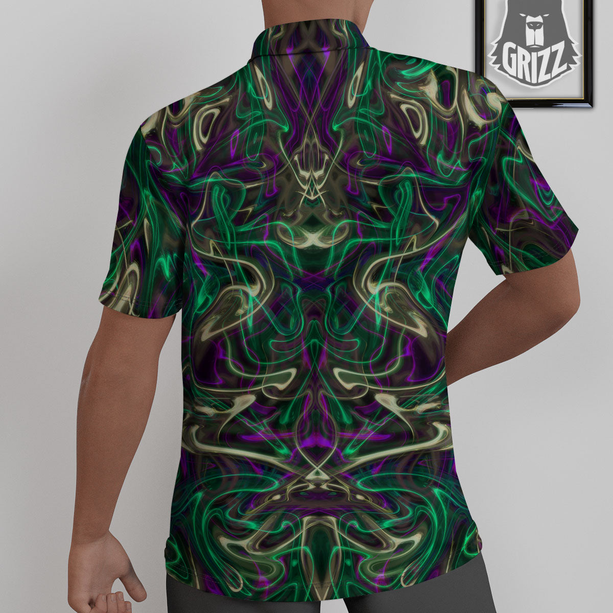 Trippy Smoke Psychedelic Print Untucked Shirts-grizzshop