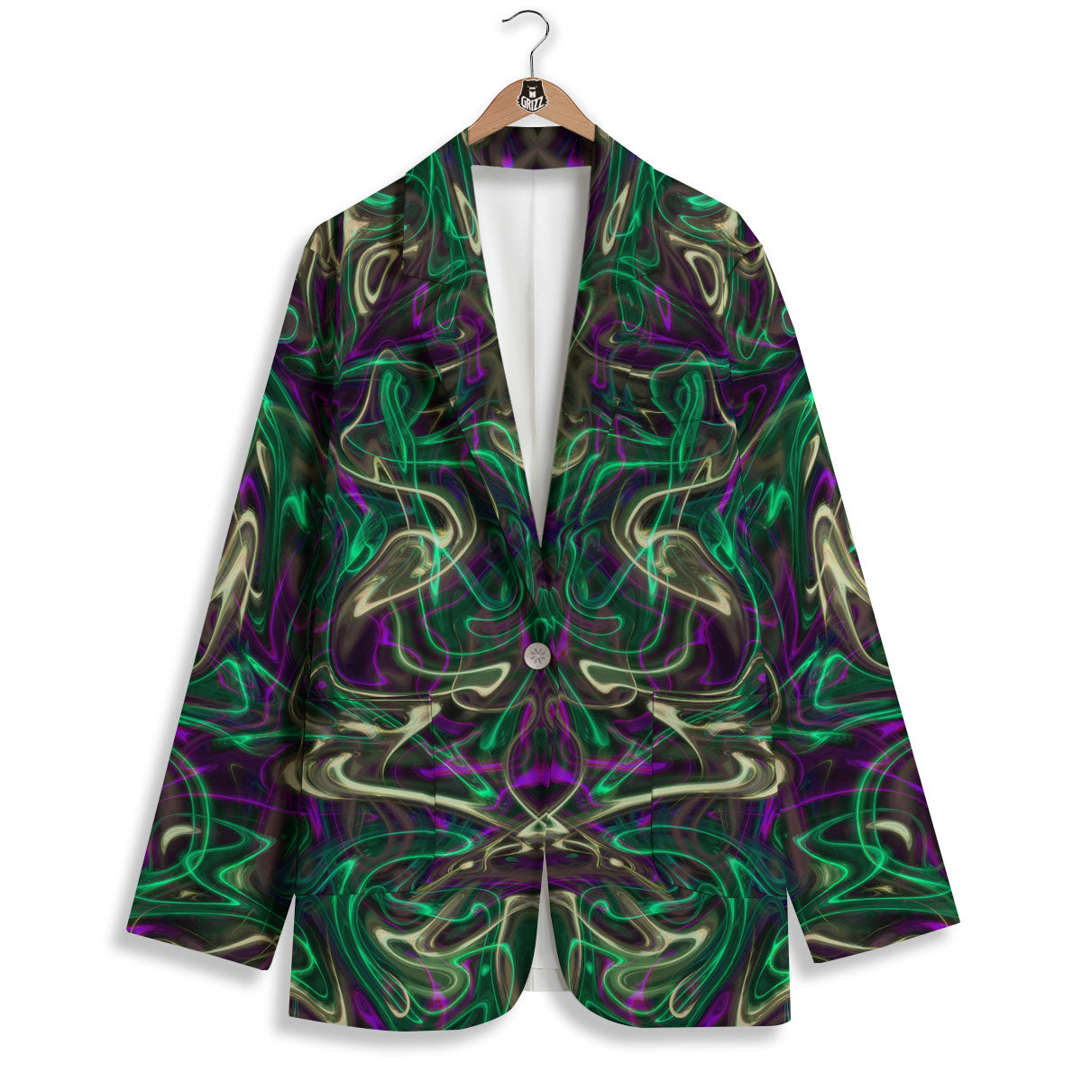 Trippy Smoke Psychedelic Print Women's Blazer-grizzshop