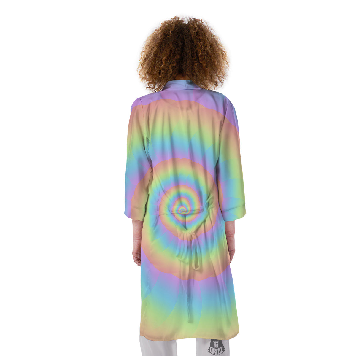 Trippy Spiral Colorful Print Kimono-grizzshop