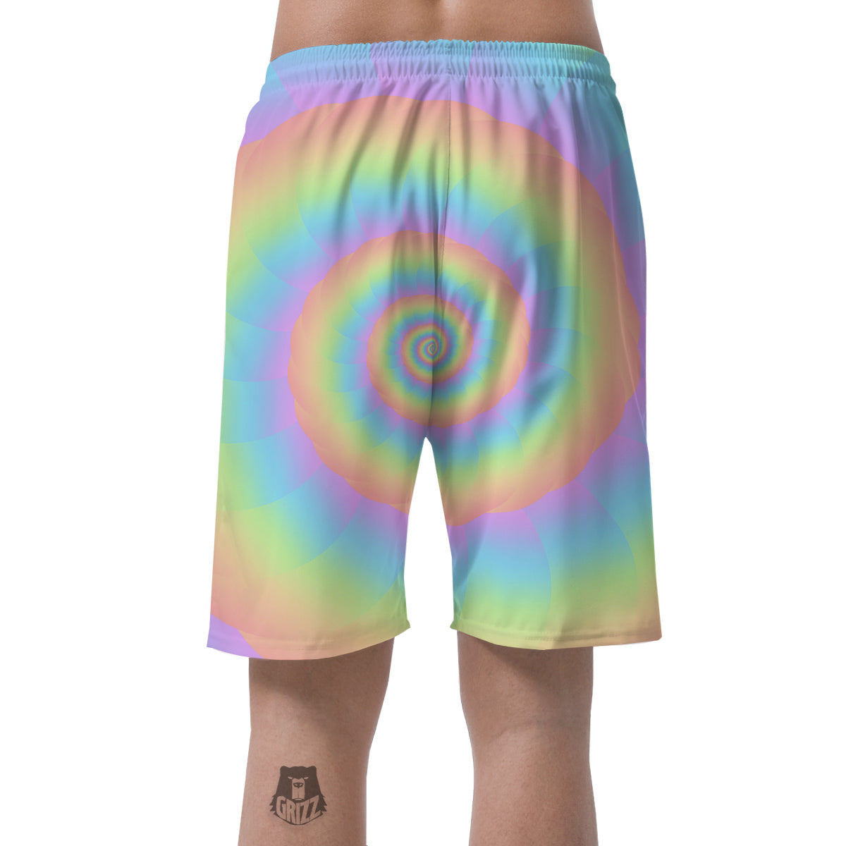 Trippy Spiral Colorful Print Men's Shorts-grizzshop