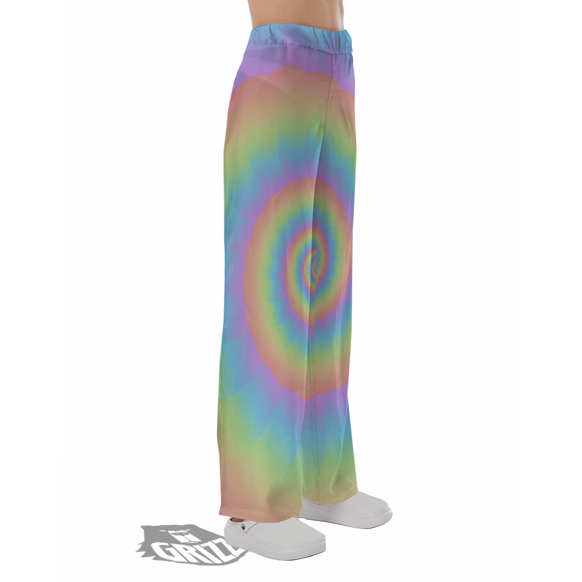 Trippy Spiral Colorful Print Pajama Pants-grizzshop