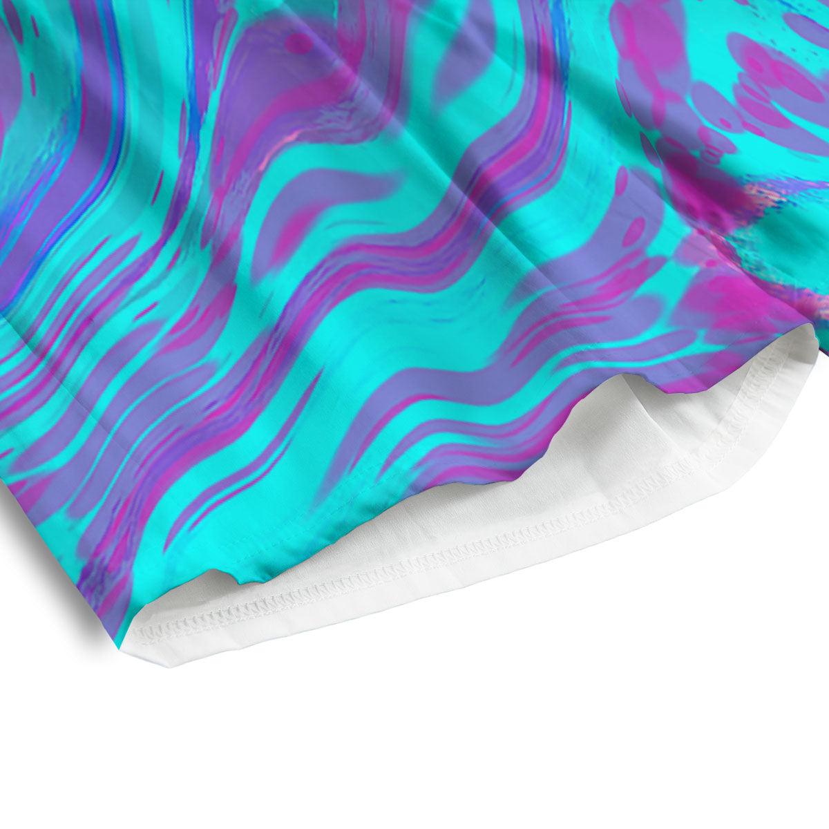 Trippy Turquoise Holographic Print Men's Athletic Shorts