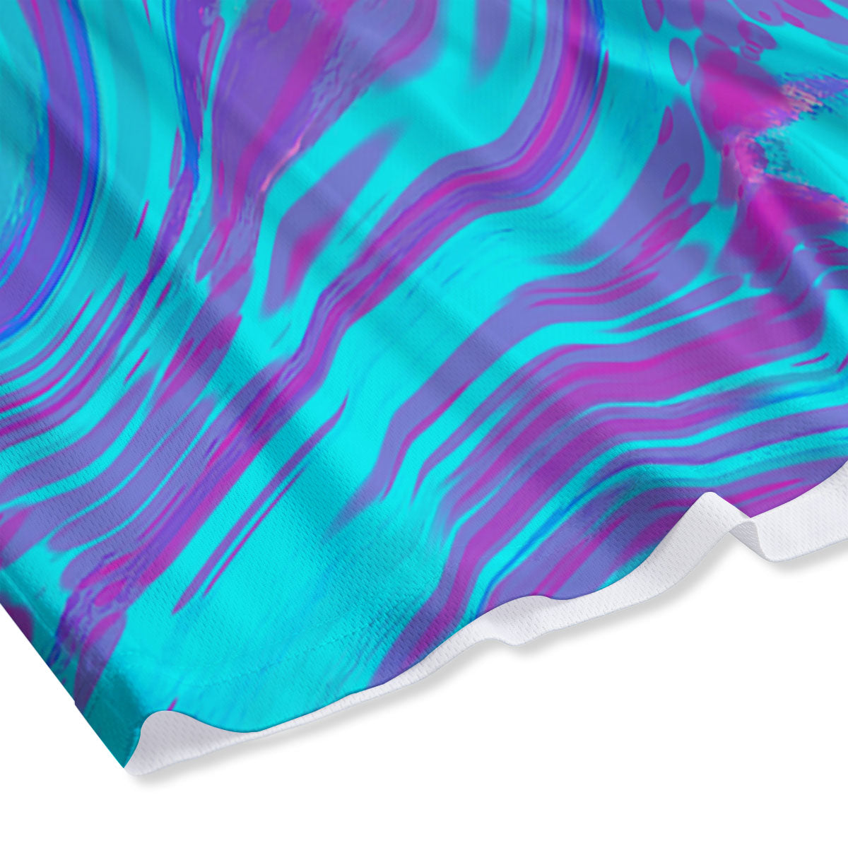 Trippy Turquoise Holographic Print Mesh Shorts