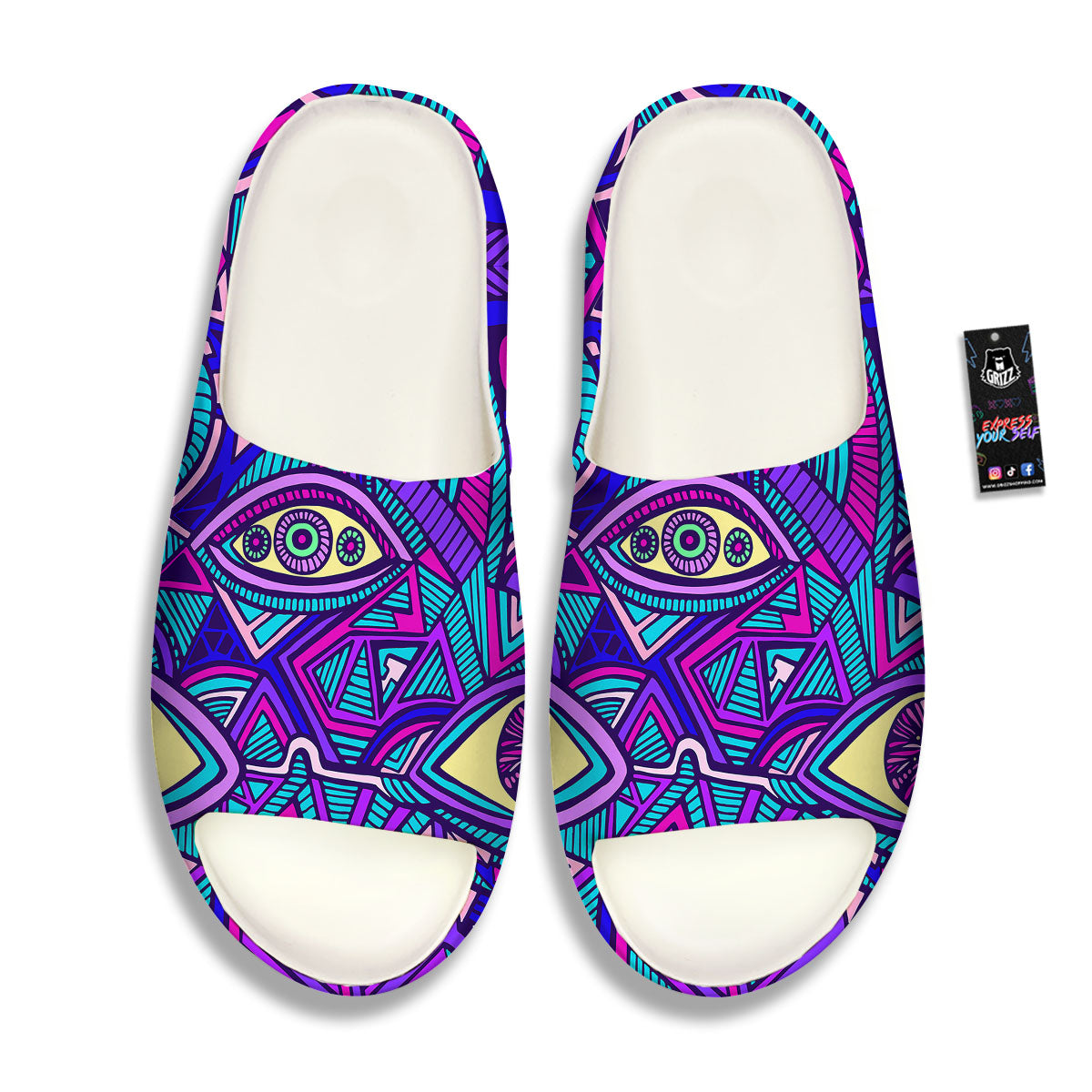 Trippy Ethnic Psychedelic Print Sandals-grizzshop