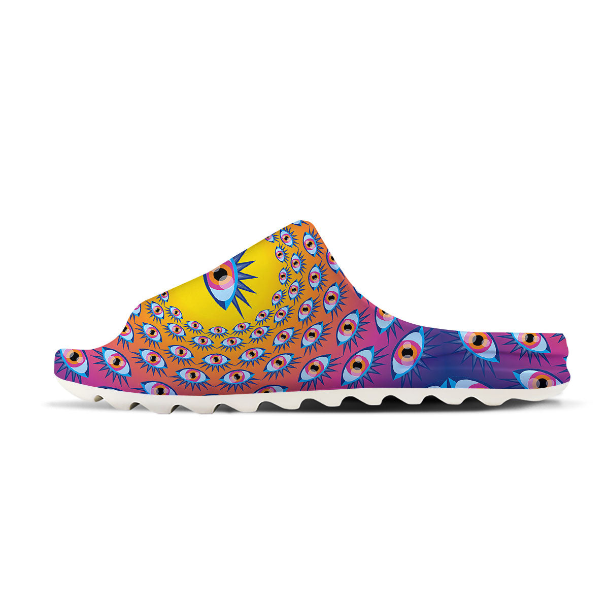 Trippy Psychedelic Eyes Print Sandals-grizzshop