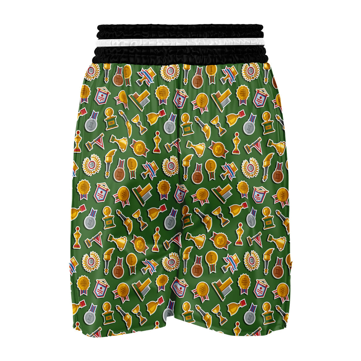 Trophy Green Print Pattern Boxing Shorts-grizzshop