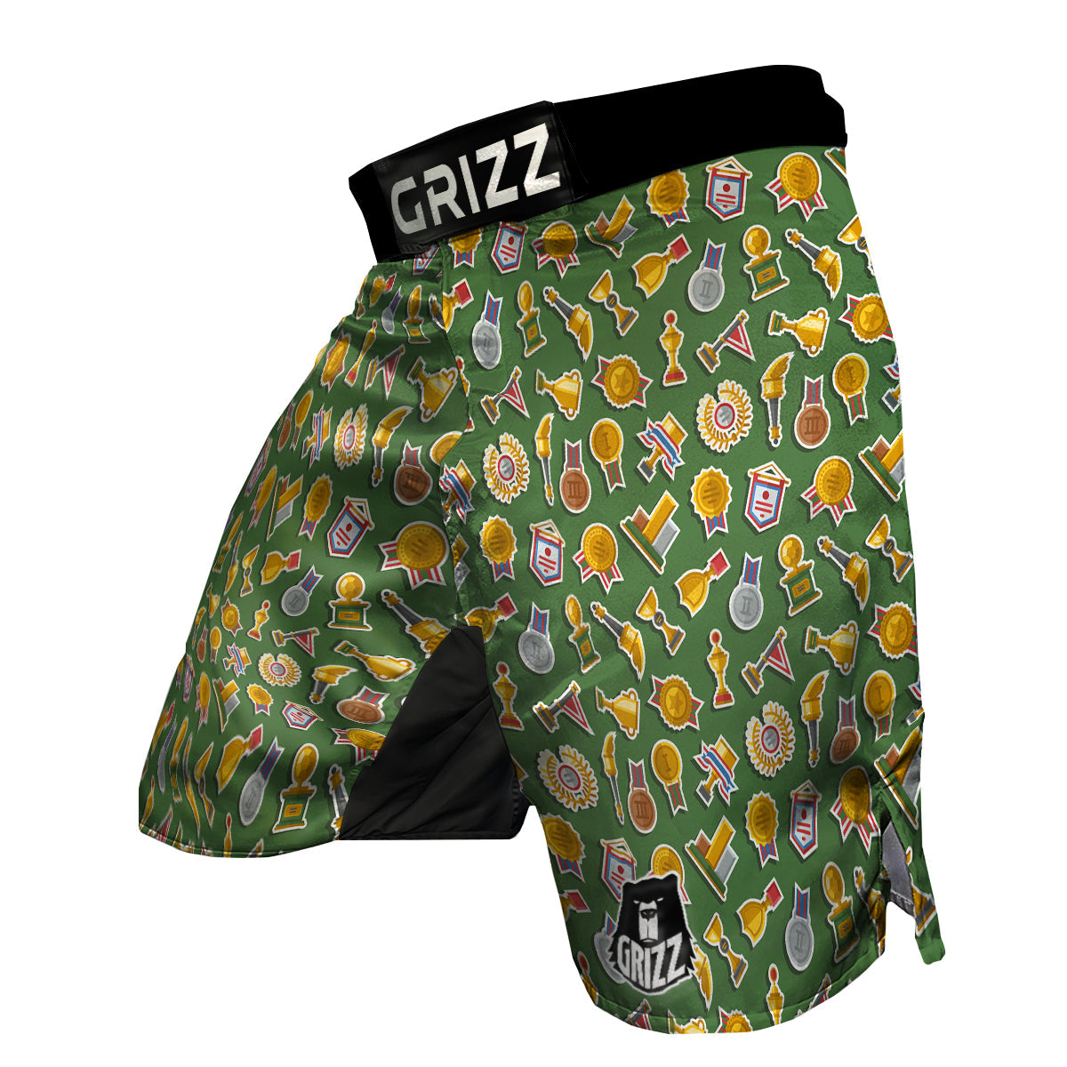 Trophy Green Print Pattern MMA Shorts-grizzshop