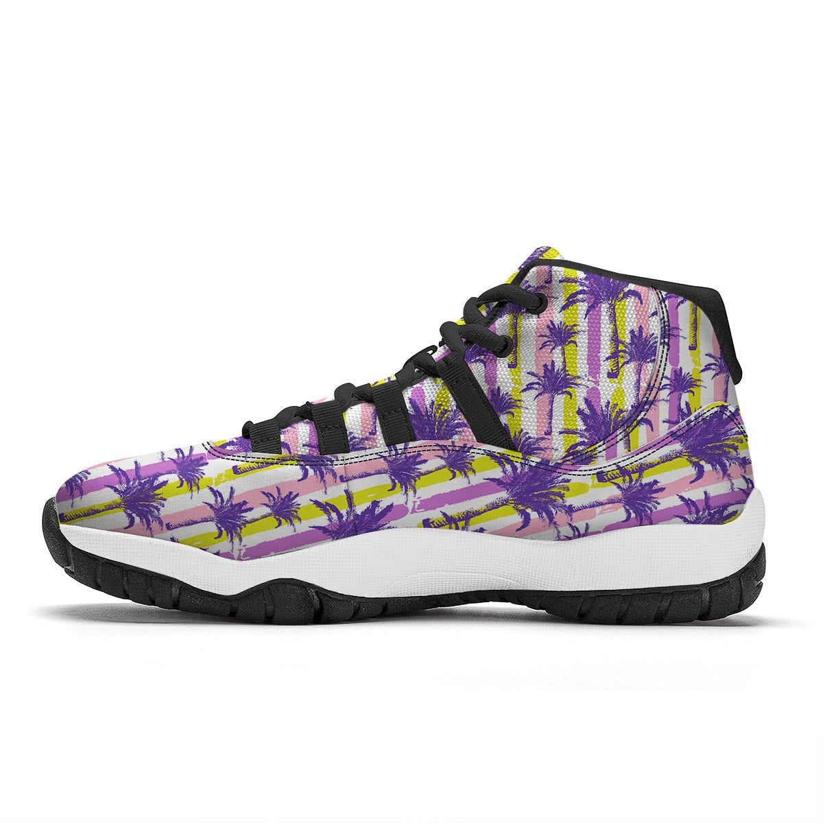 Tropical Abstract Palm Tree Black Bball Shoes-grizzshop