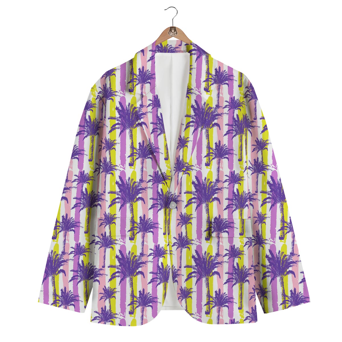 Tropical Abstract Palm Tree Men's Blazer-grizzshop