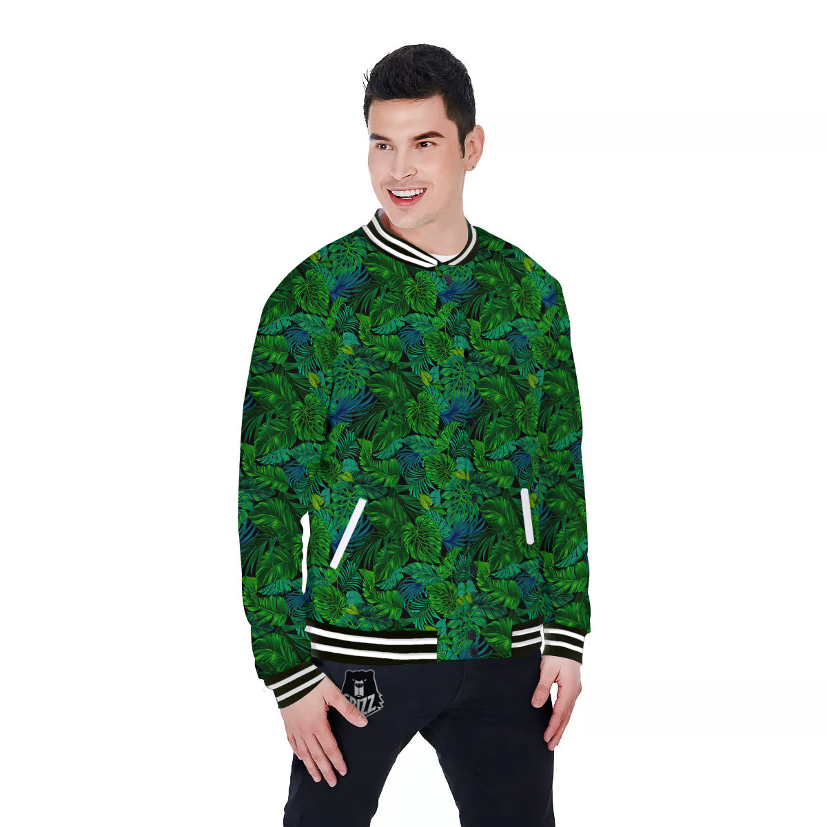 Tropical Aloha Hawaii Print Pattern Baseball Jacket-grizzshop
